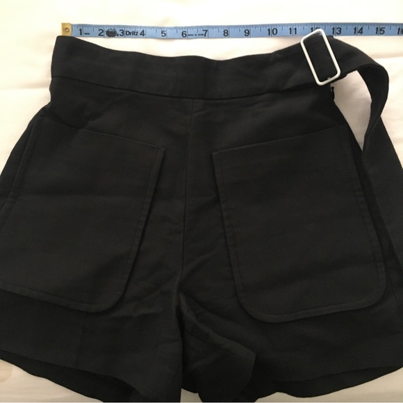 Sandro Paris high waisted side zip belted shorts sz 36 - Picture 7 of 8